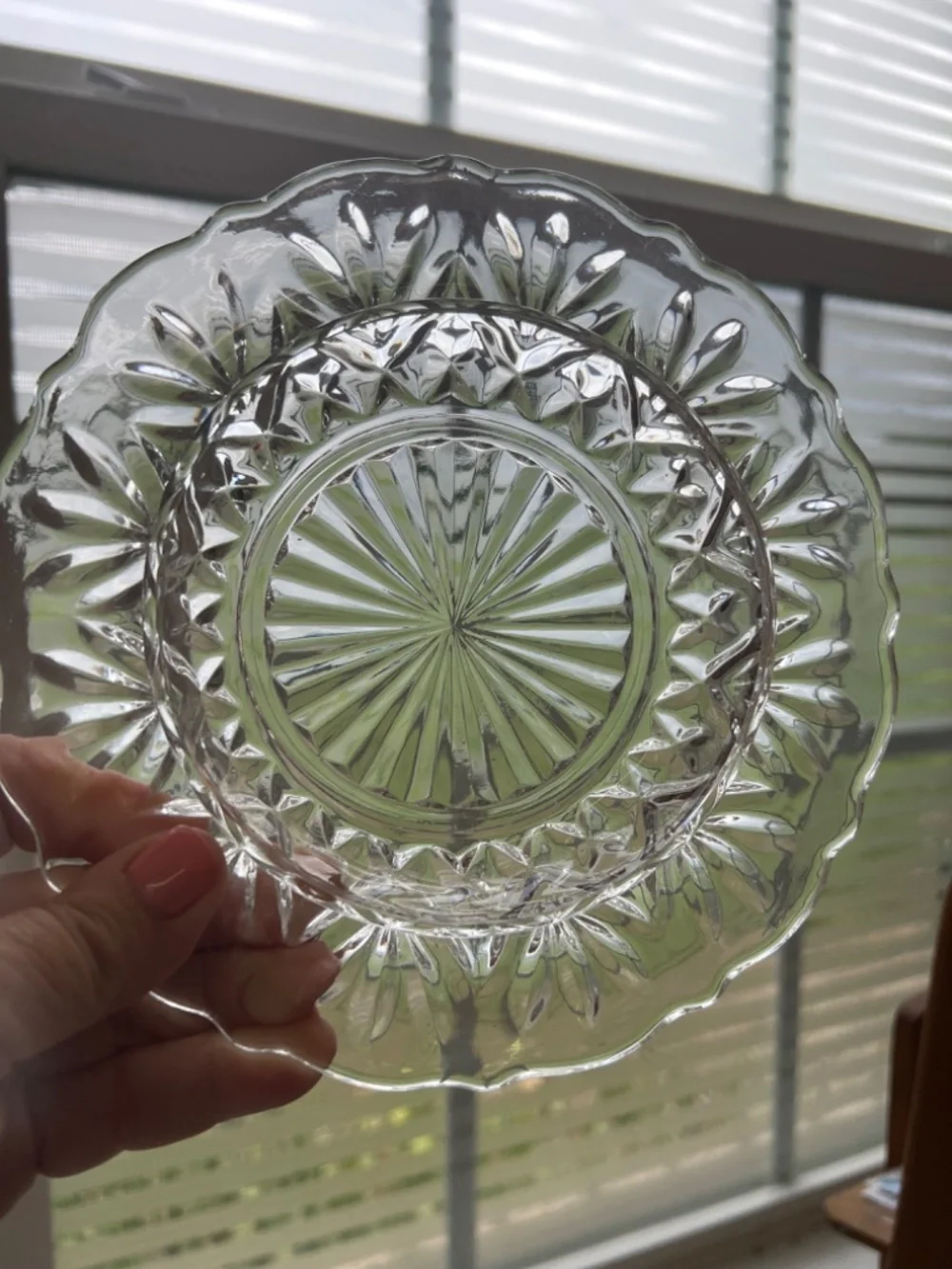 Set of 2 Different Vintage Clear Glass Covered Butter or Cheese Dishes